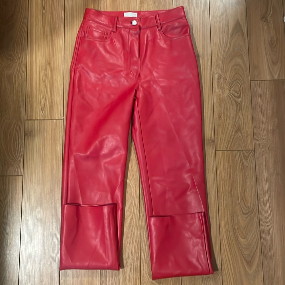 WILFRED VEGAN LEATHER SLIM STRAIGHT PANTS - Picture 1 of 2